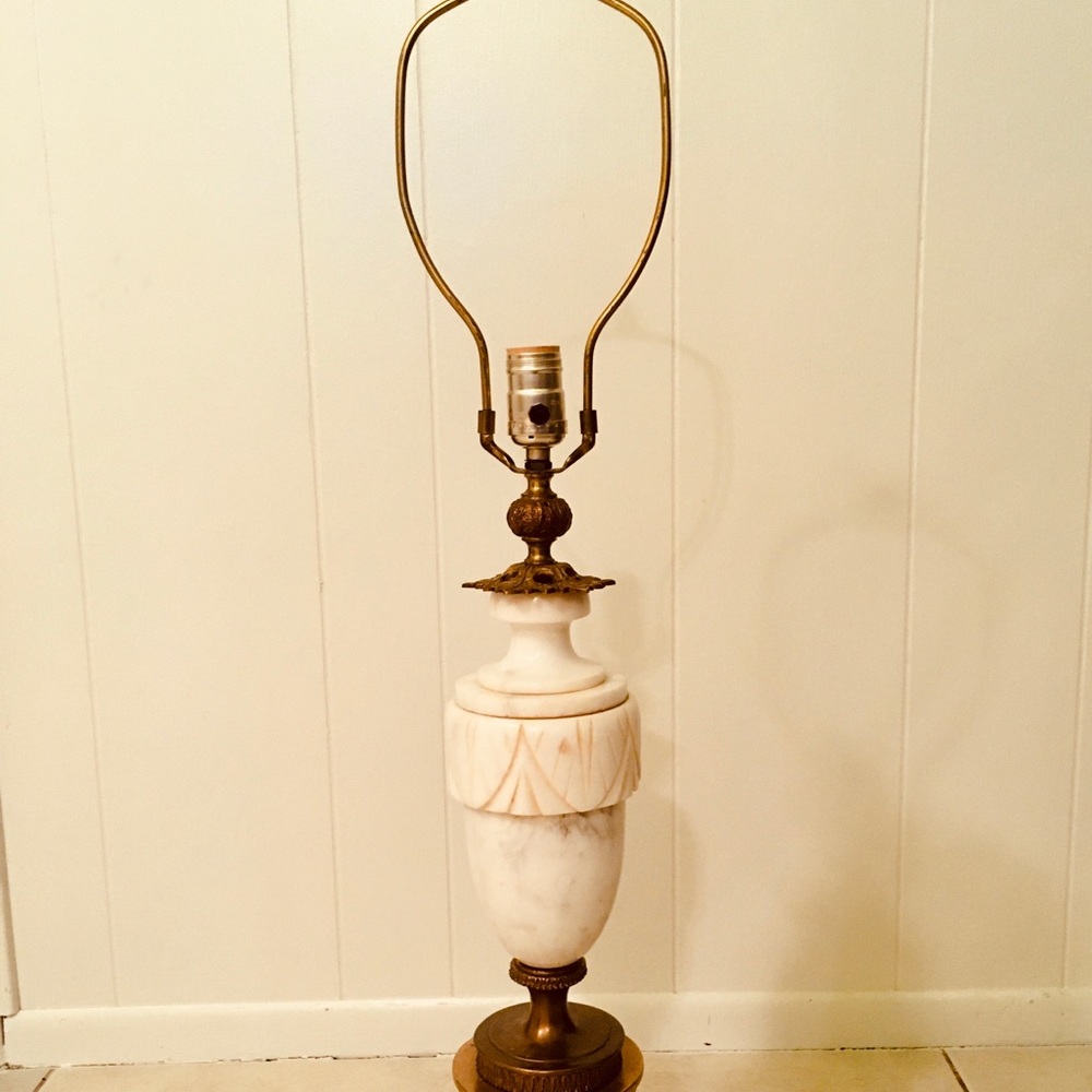 Solid Marble and Brass Vintage Lamp